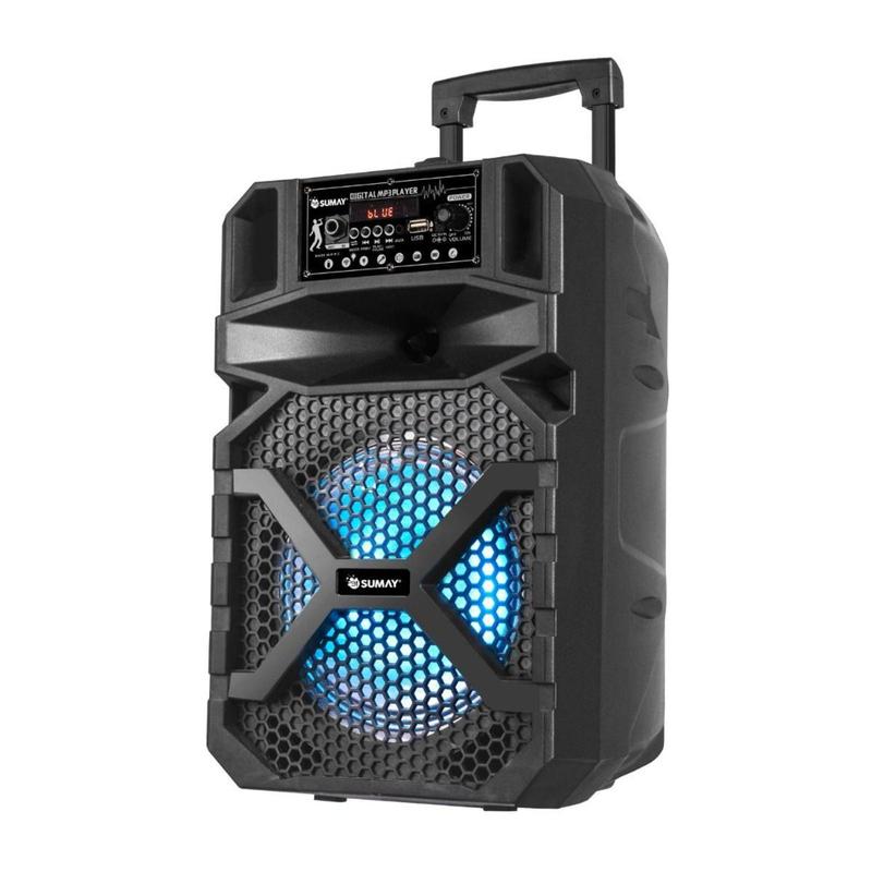 Caixa Som Amplificada Portátil 270W Bluetooth e LED Advance 2